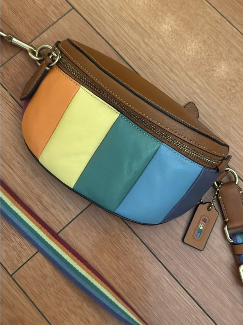 Coach Rainbow Colorblock Leather Crossbody — Pride Collection